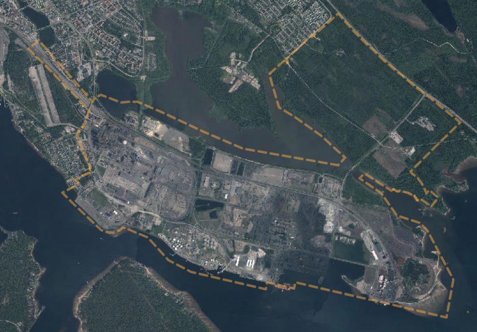 Karta som visar området för detaljplanen.