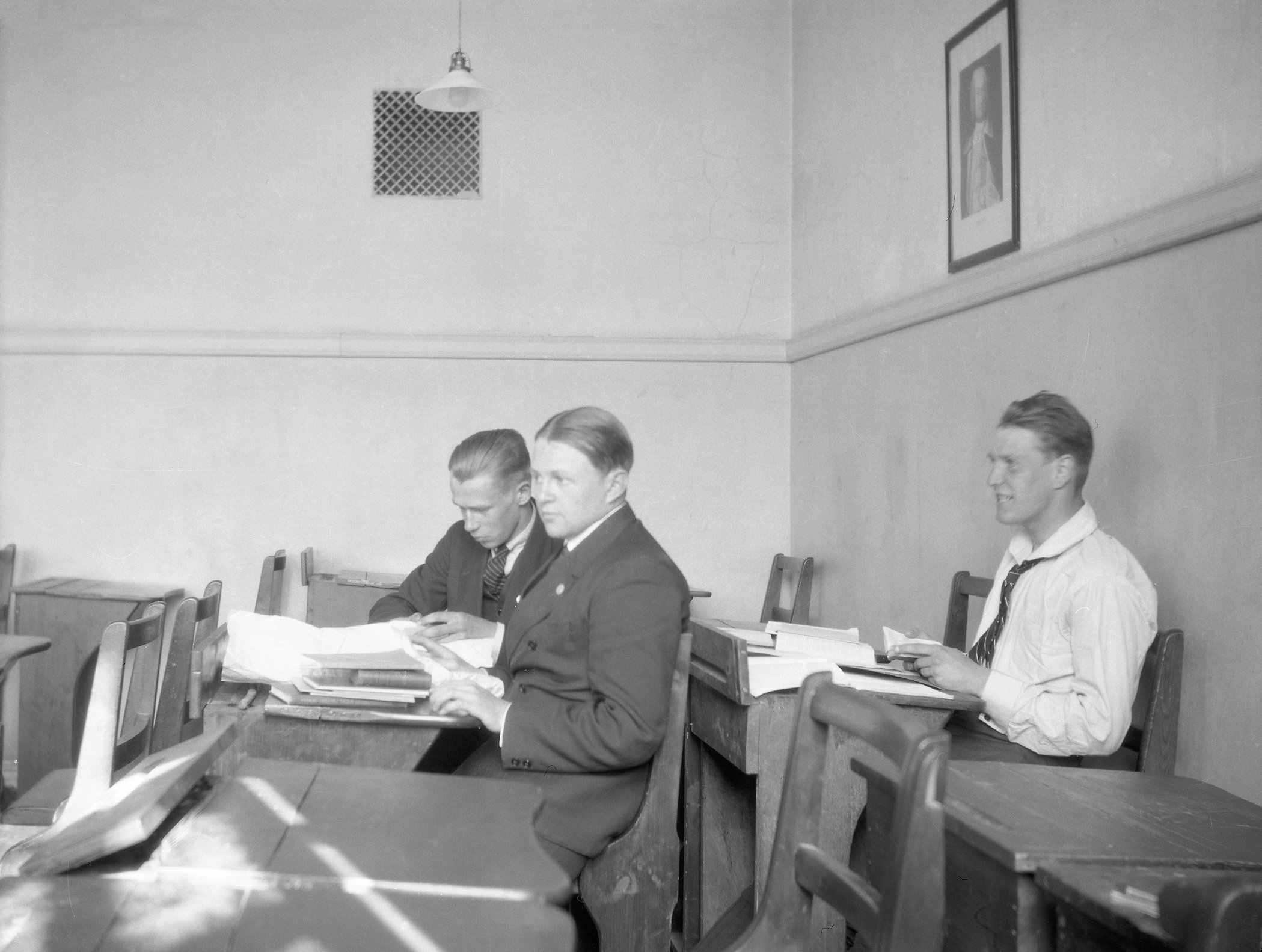 Lektion på läroverket omkring 1930.